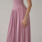 Dusty Pink Tank-Style Drop Waist Midi Dress