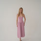 Dusty Pink Tank-Style Drop Waist Midi Dress