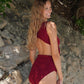 Maroon High-waisted Bottoms