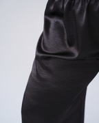 Black Satin Straight Leg Trousers
