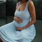 Baby Blue Tank-Style Drop Waist Midi Dress