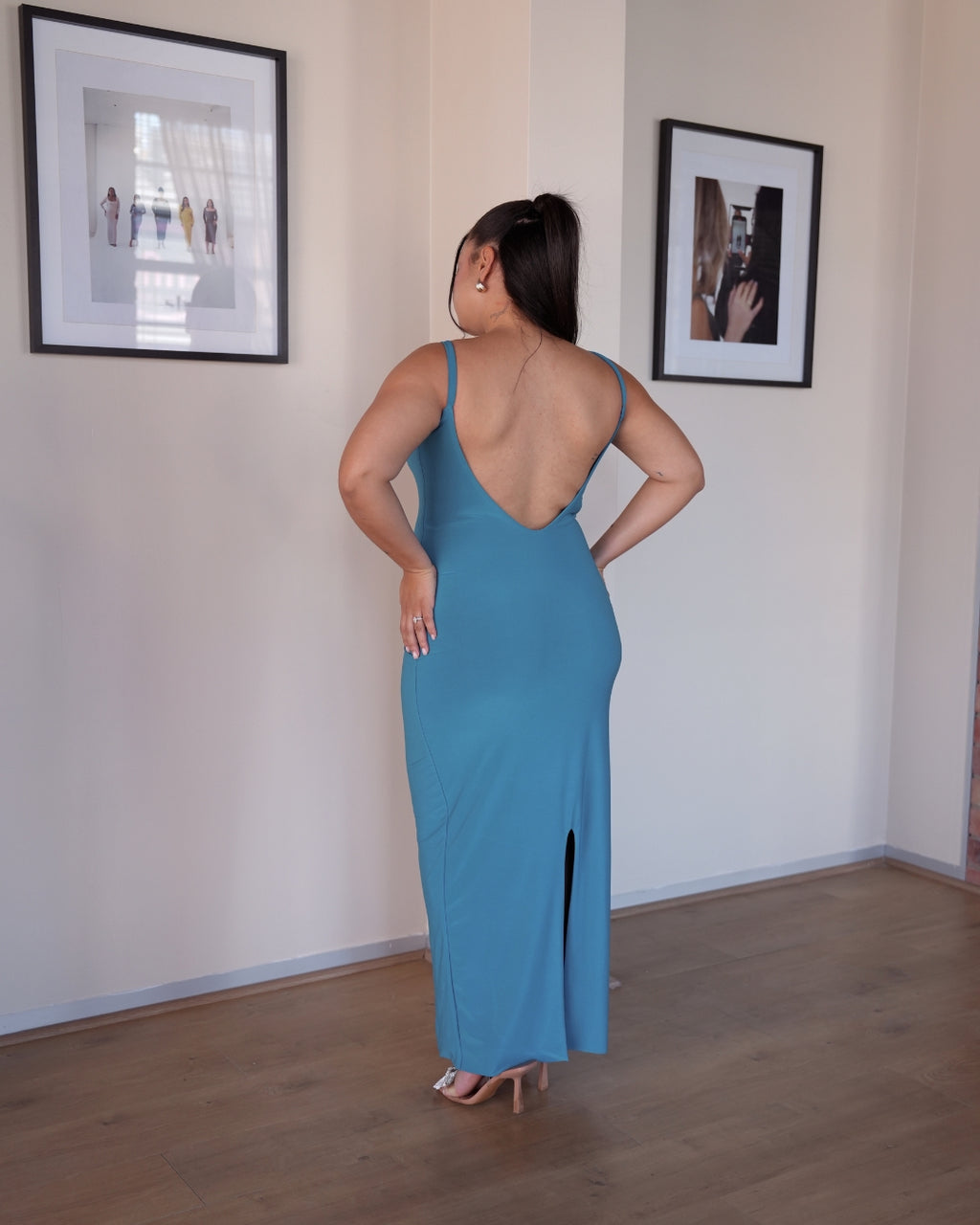 Teal Sculpted Dress