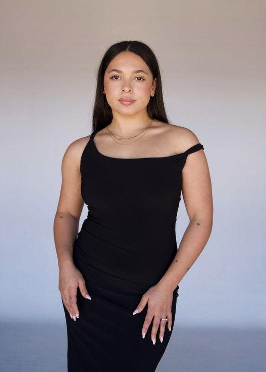 S | Black Twisted Tank Dress