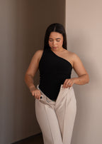 Black One Shoulder Top