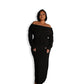 Black Bardot Sculpted Dress with Long Sleeves