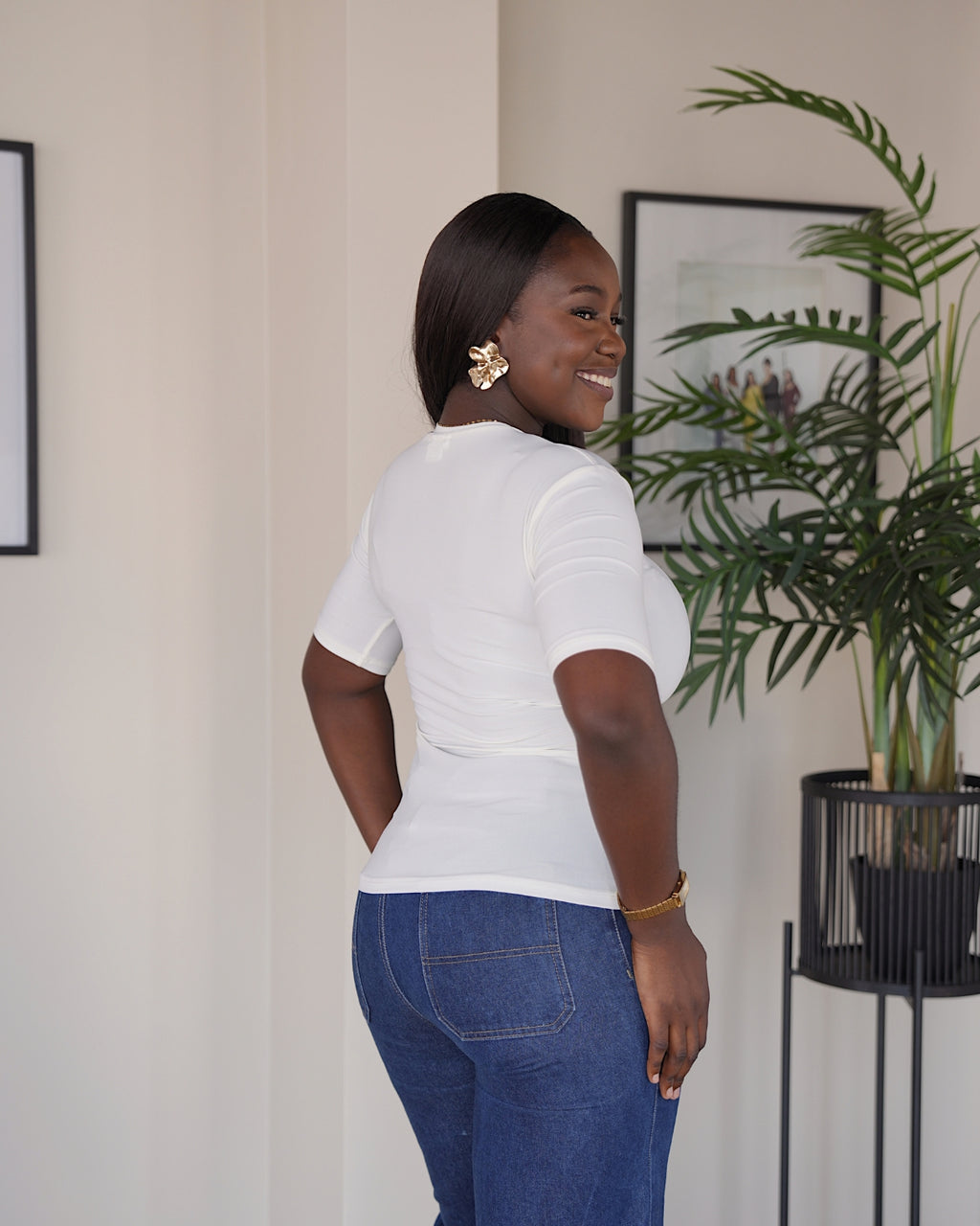 Cream Lightweight Vest with Midi Sleeve