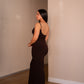 Chocolate Brown Sculpted Dress