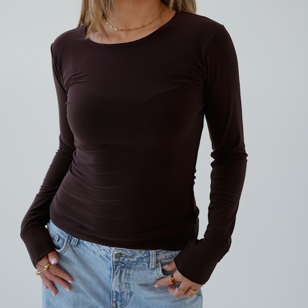 Chocolate Brown Essential Top