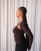 Chocolate Brown Shrug Top