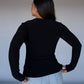 Black Square Neck Long Sleeved Top