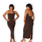 Chocolate Brown Sculpted Dress