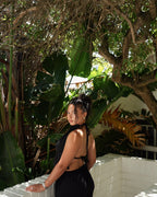 Black Ruffle Halter Neck Top