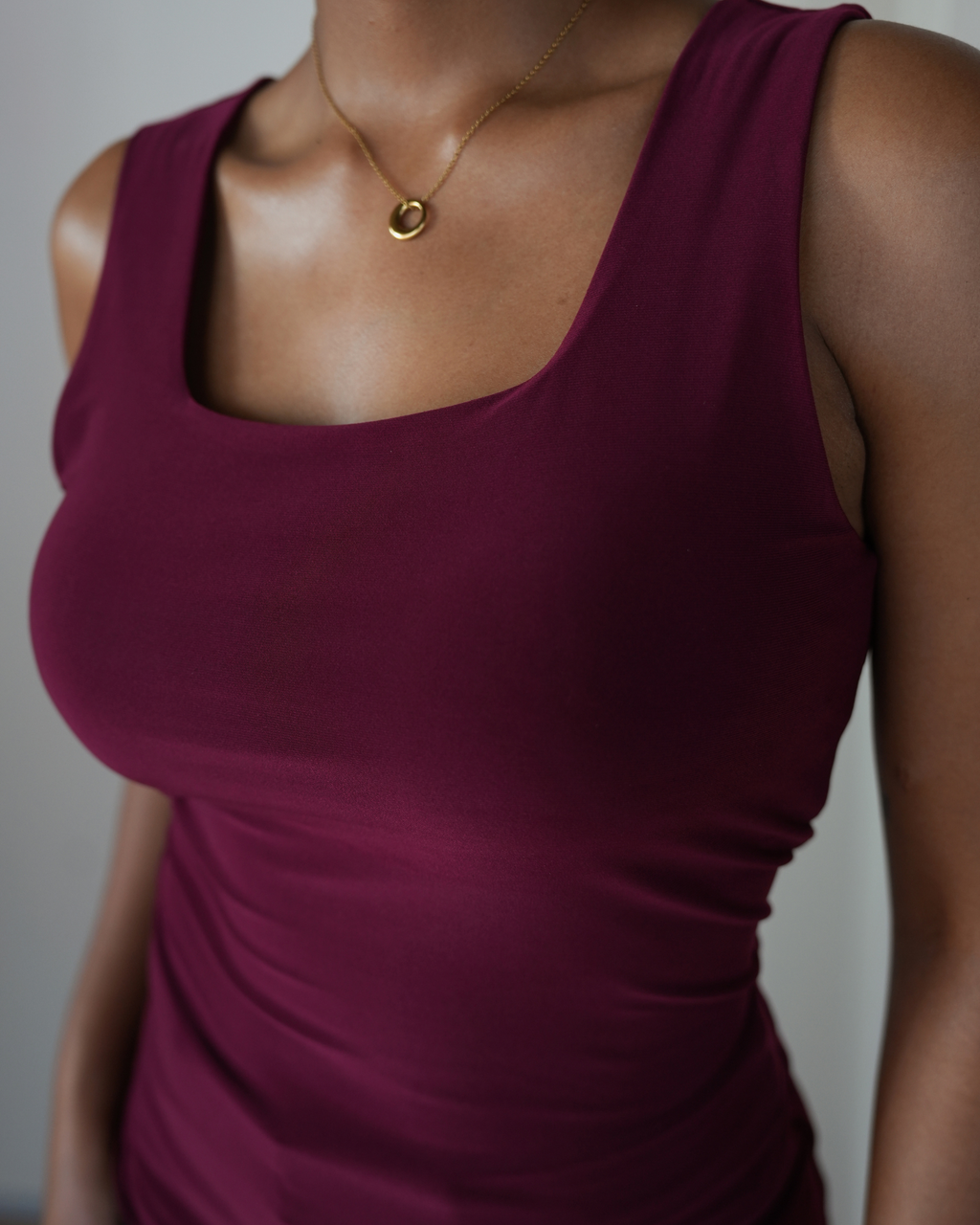 Dark Maroon Easy Tank Top