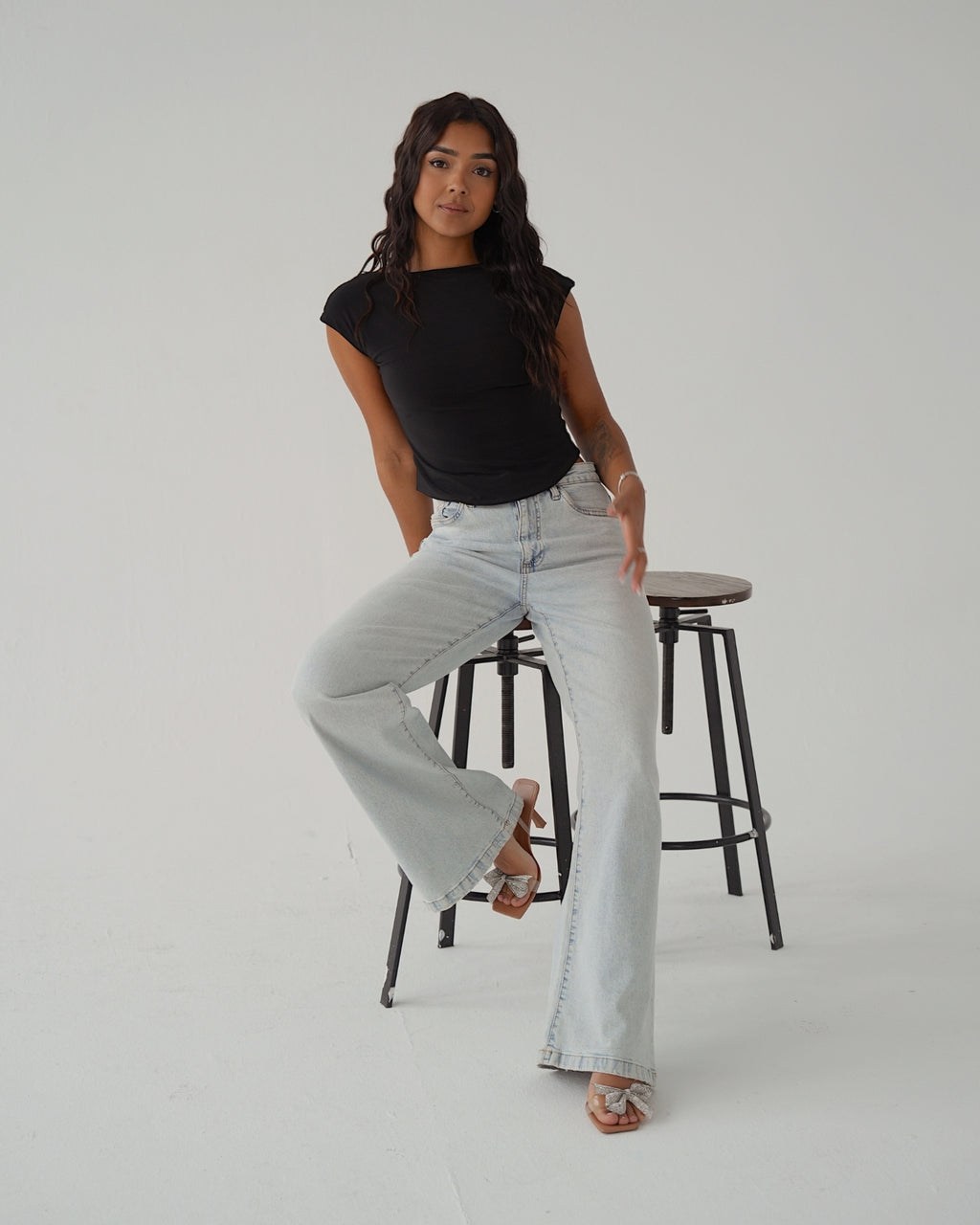 Black Low Back Top
