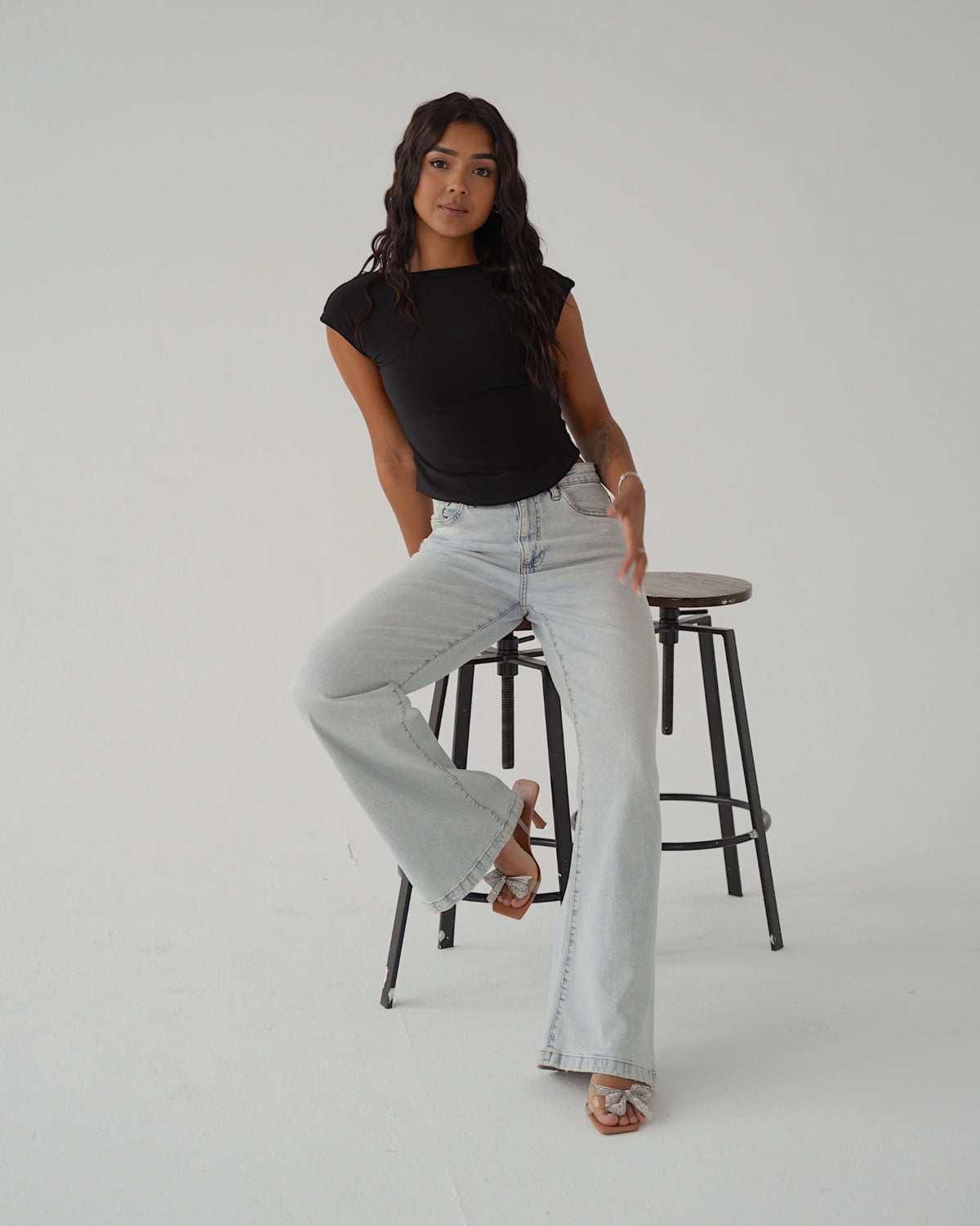 Black Low Back Top