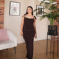 MEDIUM - TALL Chocolate Brown Bow Tie Evening Dress