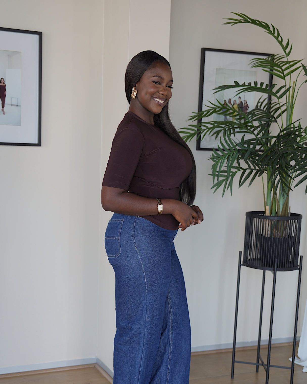 Chocolate Brown Lightweight Vest with Midi Sleeve