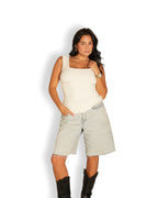 Cream Broad-Strap Tank Top