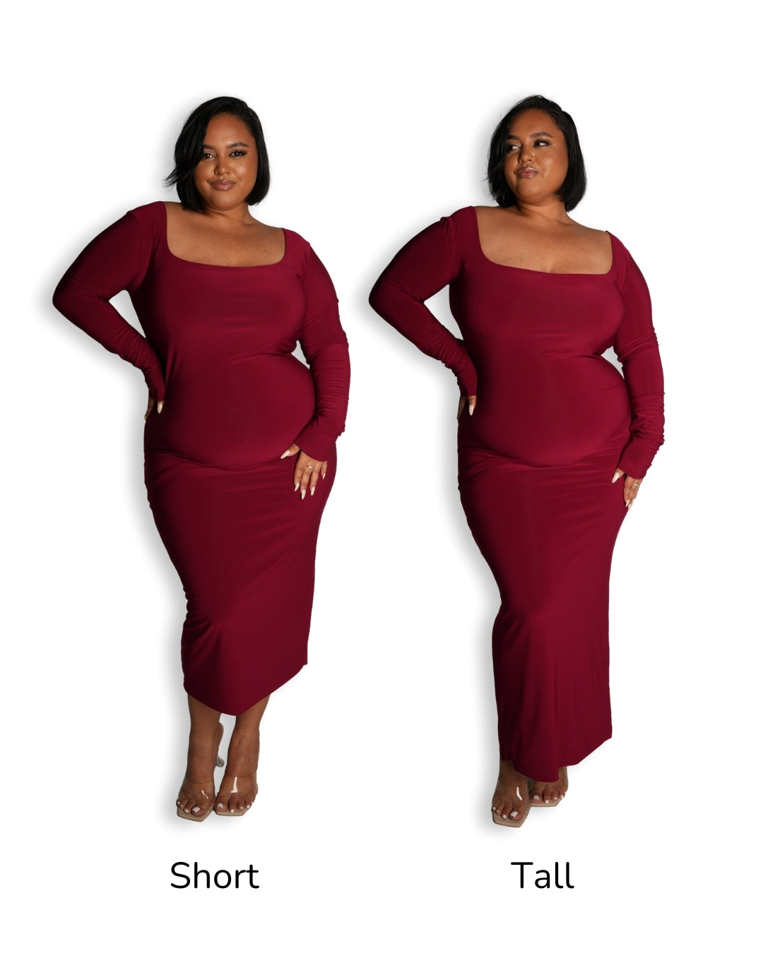 Extra Large Short Maroon Long sleeved Sculpted Dress The Shopaholic