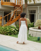 Ivory Crinkle Single Tiered Skirt