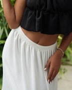 Ivory Crinkle Single Tiered Skirt