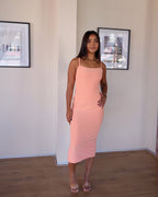 Peach Sculpted Dress