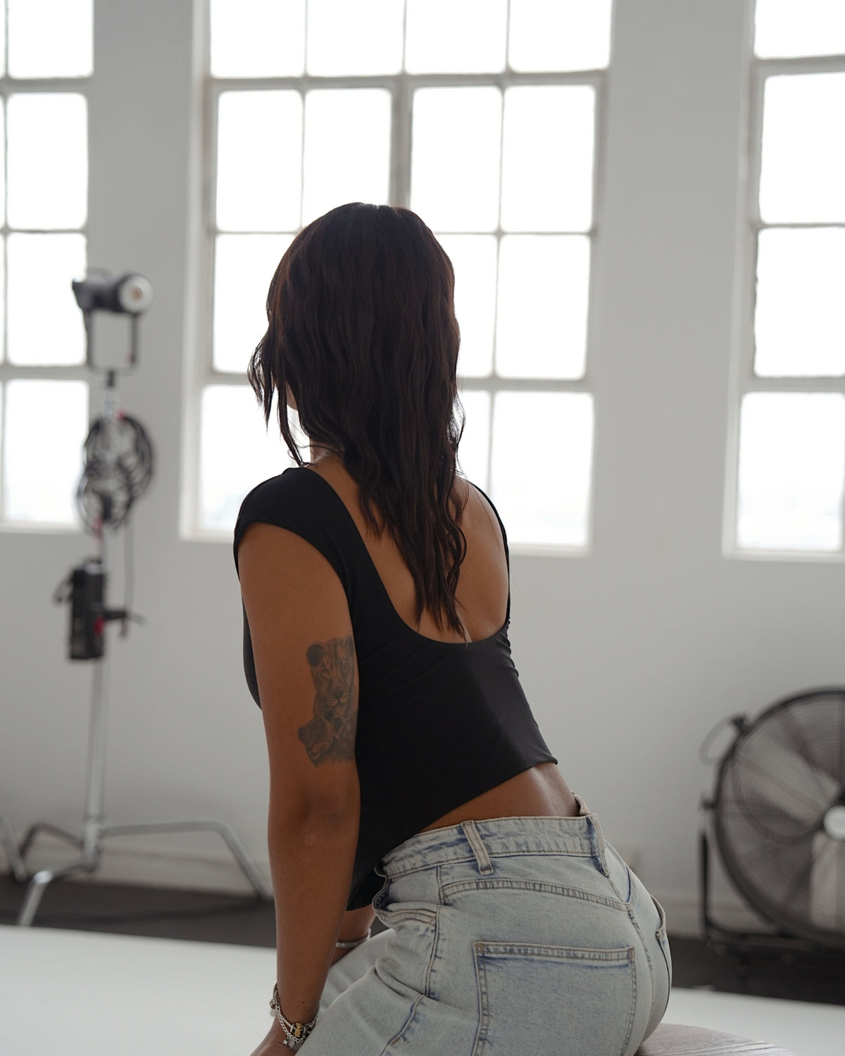 Black Low Back Top