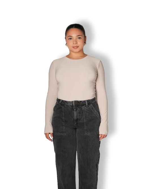 S | Tan Essential Top