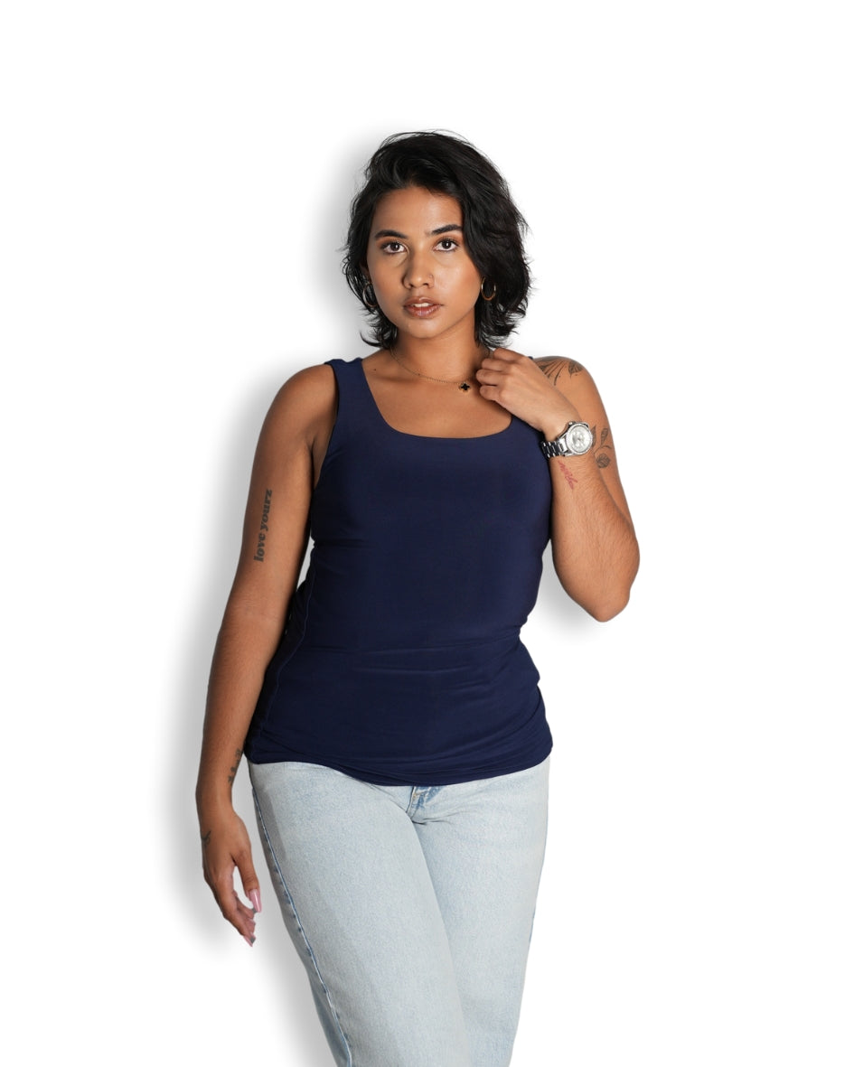 Navy Blue Easy Tank Top