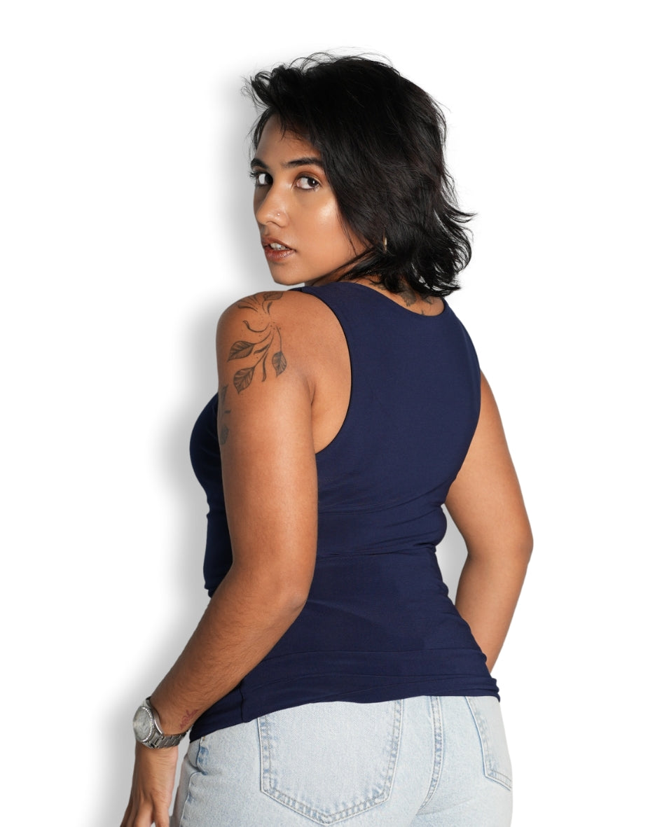 Navy Blue Easy Tank Top