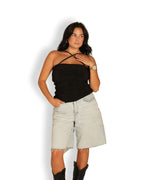 M | Black Switch-Up Top