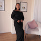 Charcoal Knit Straight Leg Pants