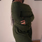 Military Green Knit Straight Leg Pants