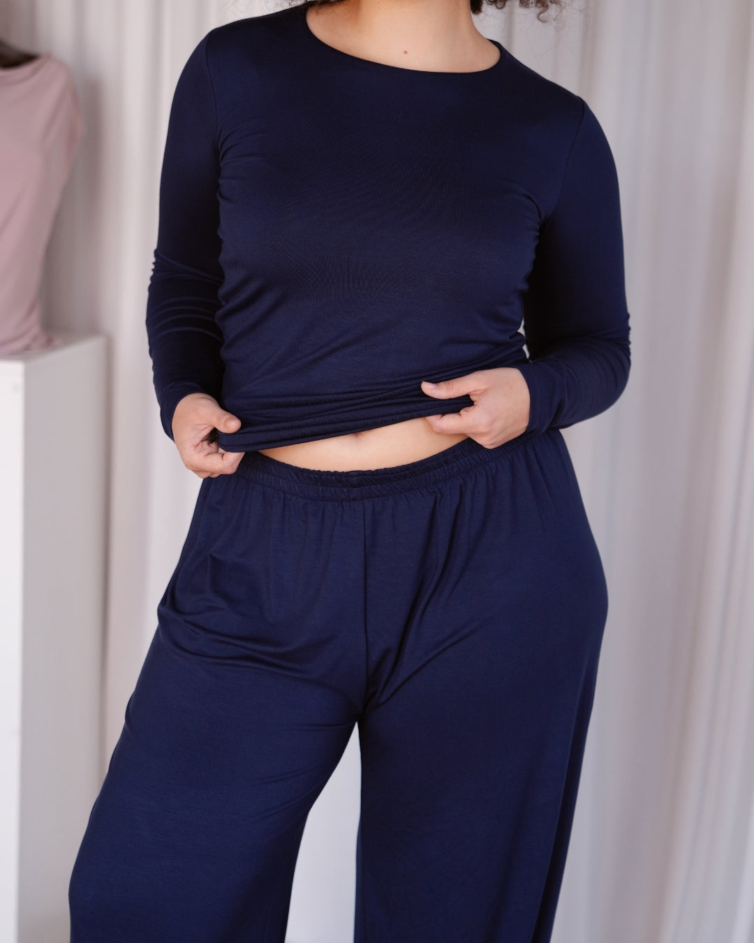 Navy Blue Viscose Lounge Pants
