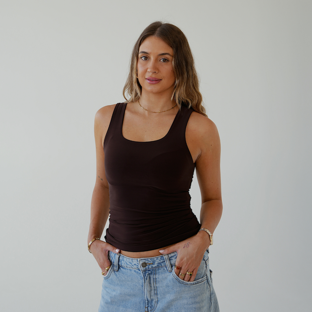 Chocolate Brown Easy Tank Top