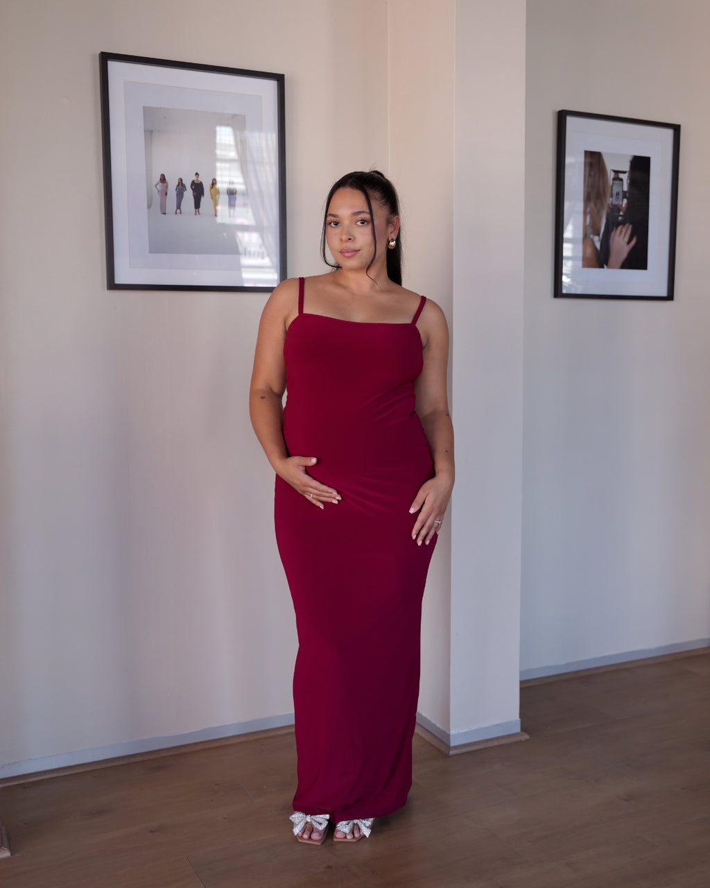 Maroon Sculpted Dress