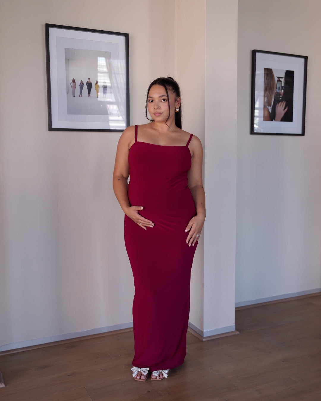 Maroon Sculpted Dress