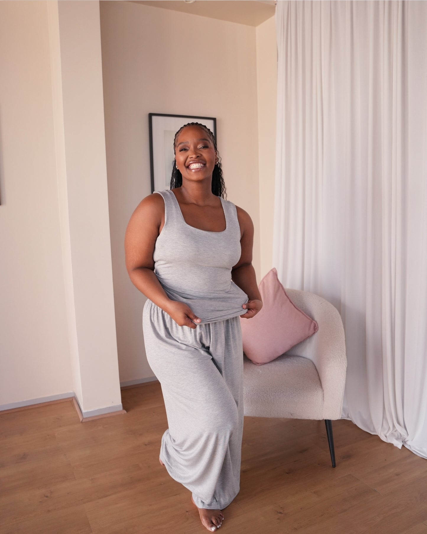 Grey Viscose Lounge Pants