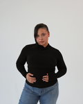 Black Cross Collar Top
