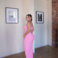 M | Warm Pink Strapless Dress with Keyhole Cut-Out