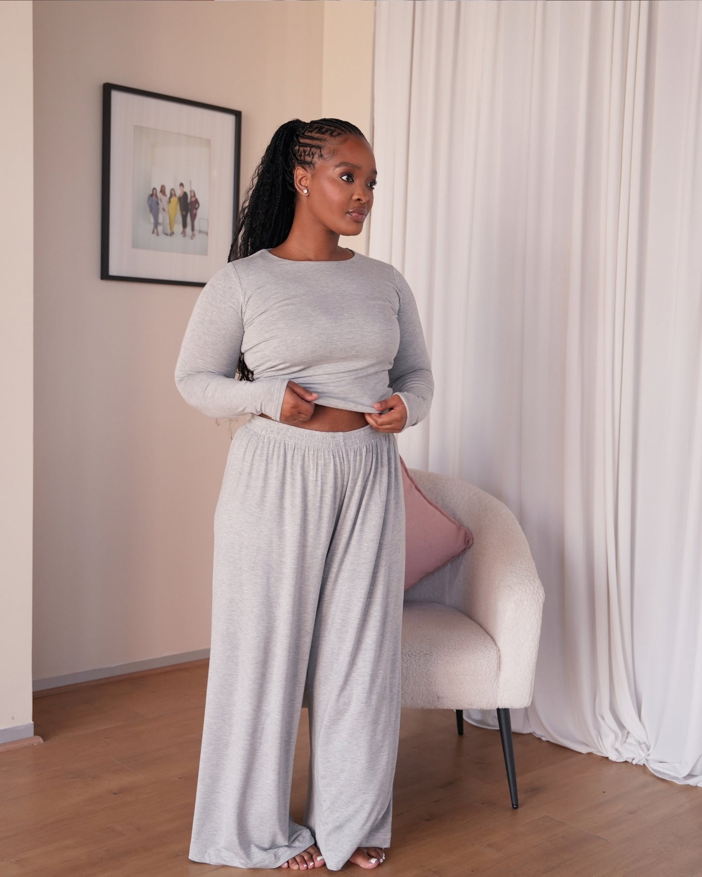 Grey Viscose Lounge Pants