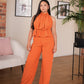 Rust Crinkle Straight Leg Resort Pants