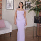 Lilac Bow Tie Evening Dress