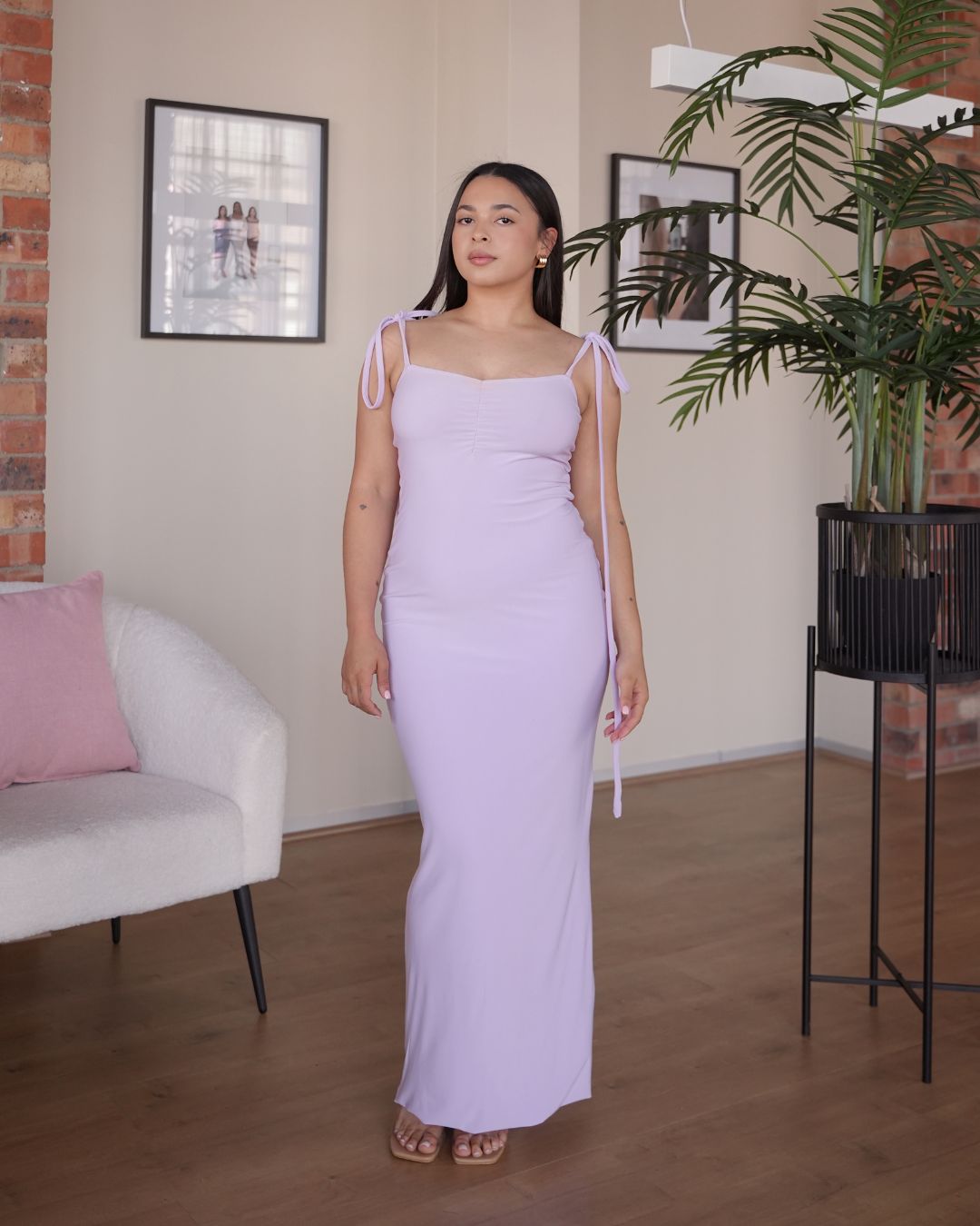 MEDIUM - TALL Lilac Bow Tie Evening Dress