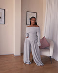 XL | 100cm Grey Knit Straight Leg Pants
