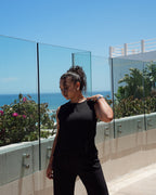 Black Crinkle Sleeveless Top