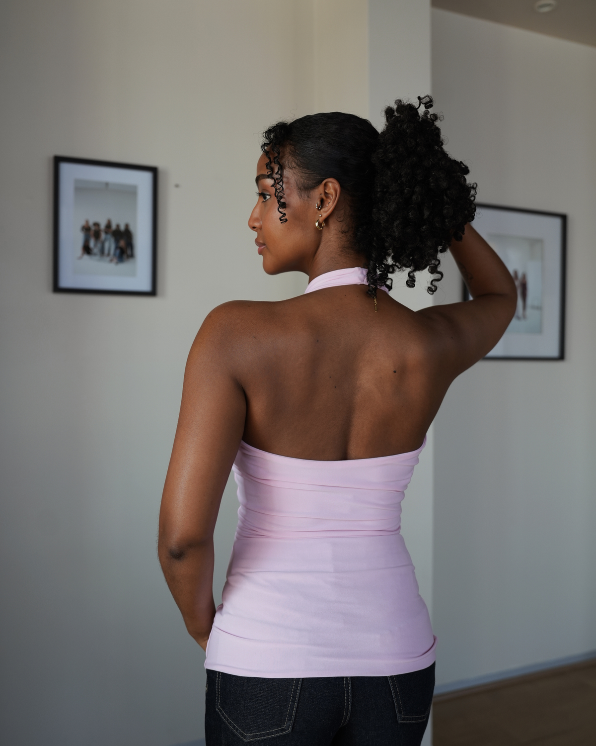 Baby Pink Halter Neck Top