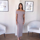 Mocha Off-shoulder Bardot Sculpted Dress