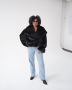 Black Luxe Faux Fur Coat