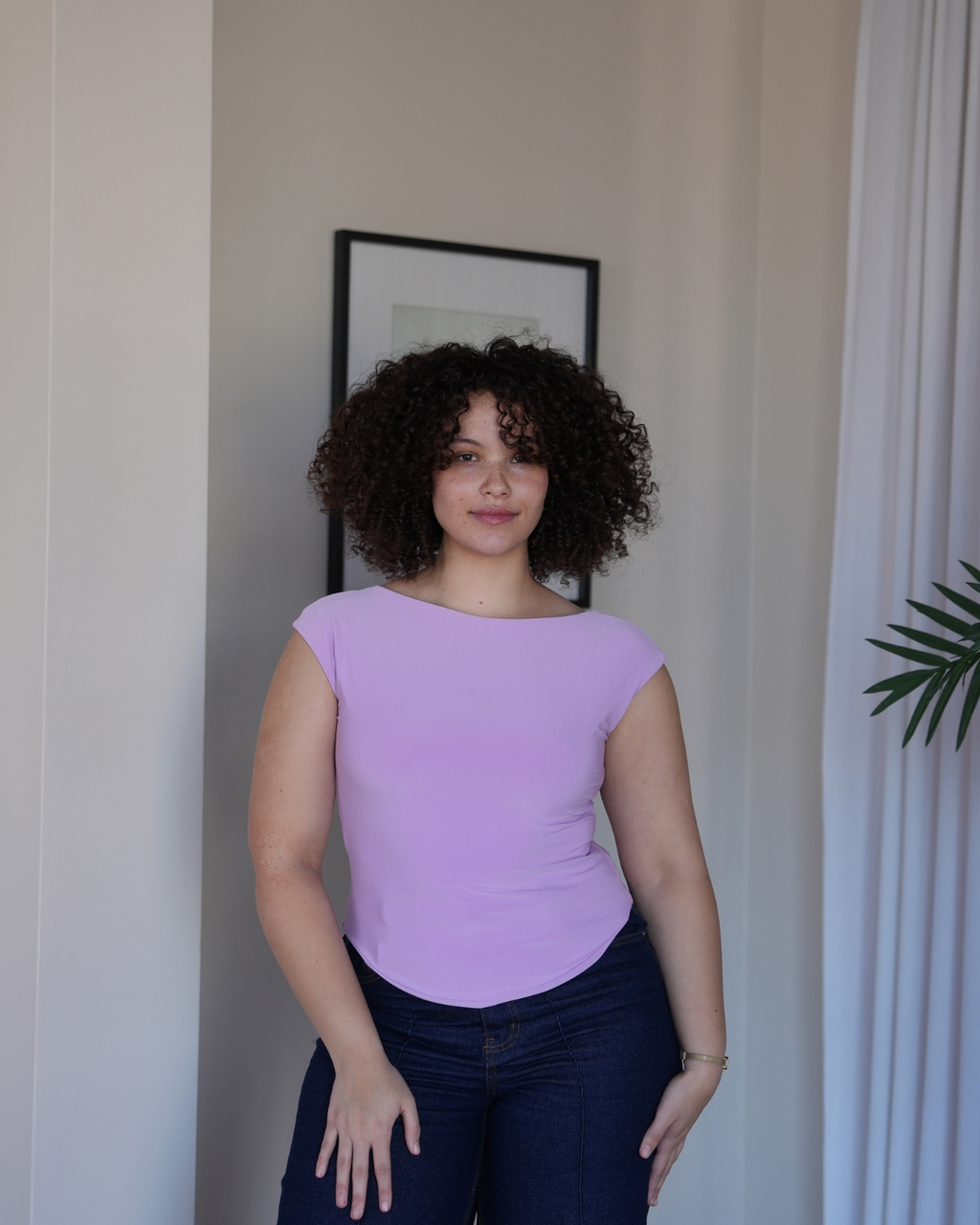 S | Lilac Low Back Top